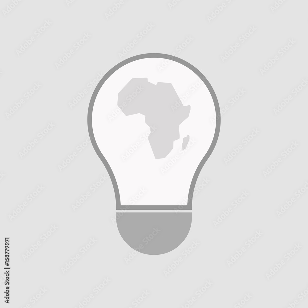 Isolated light bulb with a map of the african continent Isolated light bulb with a map of the african continent