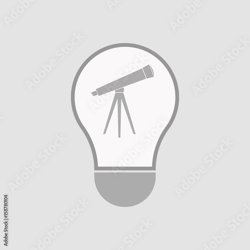 Isolated light bulb with a telescope