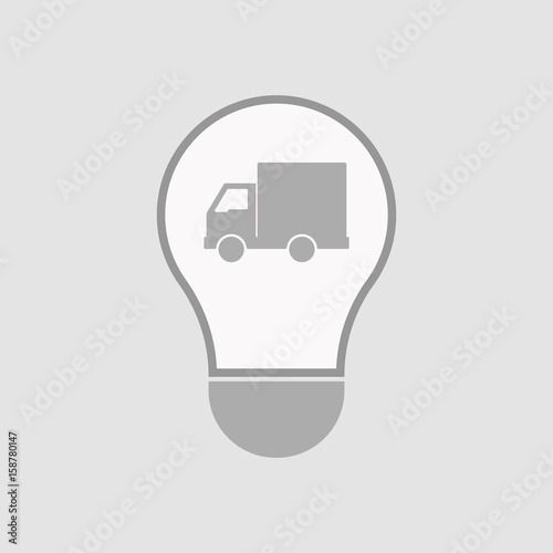 Isolated light bulb with a  delivery truck