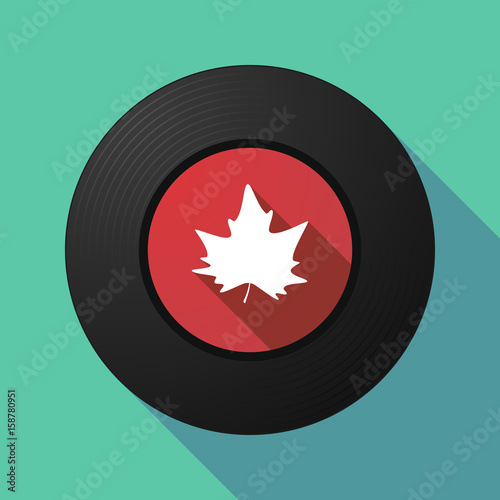 Long shadow music disc with an autumn leaf tree
