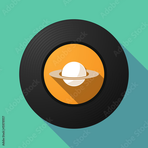 Long shadow music disc with the planet Saturn
