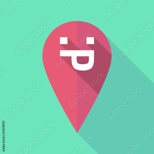 Long shadow map mark with a sticking out tongue text face Free Download Long shadow map mark with a sticking out tongue text face - GFXLoad