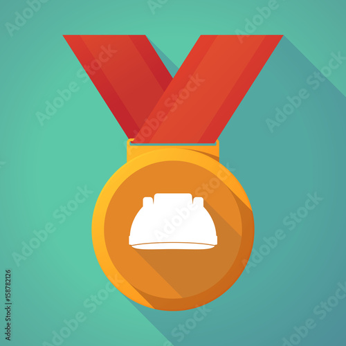 Long shadow medal with a work helmet