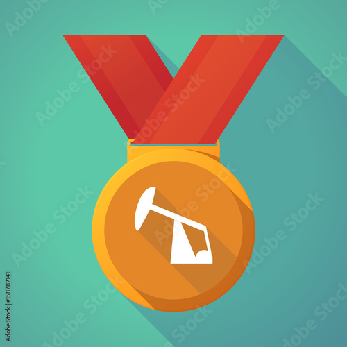 Long shadow medal with a horsehead pump
