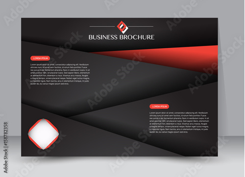 Flyer, brochure, billboard template design landscape orientation for education, presentation, website. Black and red color. Editable vector illustration.