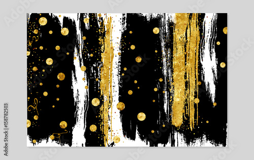 Gold Design Templates. Abstract luxury textures, grunge dirty brushes for trendy Backgrounds
