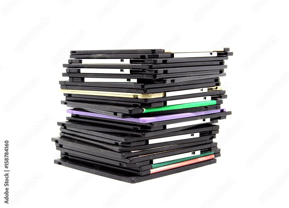 old floppy disc isolated on white background old floppy disc isolated on white background