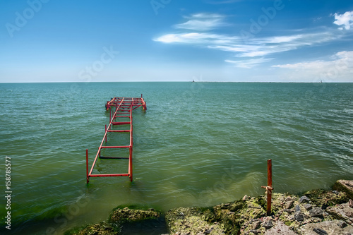  Seascape, stones, moorage