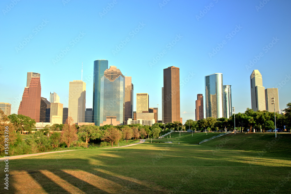 Obraz premium Houston Downtown Skyline at Sunset