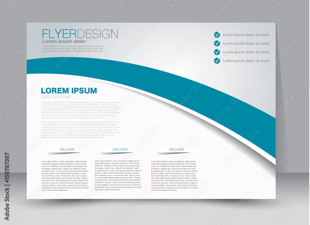 Flyer, brochure, billboard template design landscape orientation for education, presentation, website. Blue color. Editable vector illustration. Flyer, brochure, billboard template design landscape orientation for education, presentation, website. Blue color. Editable vector illustration.