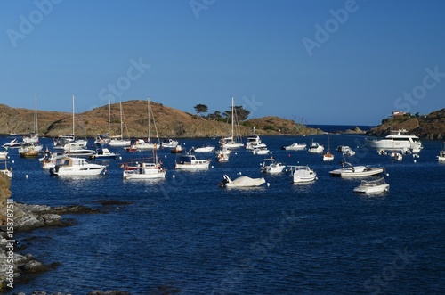 Obraz na płótnie Boote in Port Lligat bei Cadaques w salonie