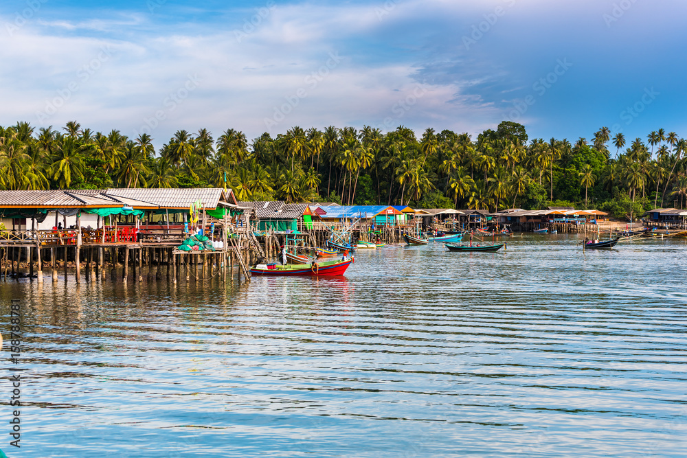 Fishing village evening Fishing village evening