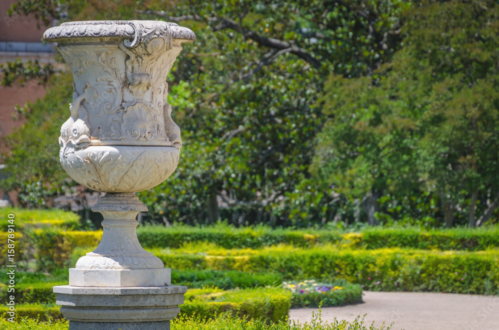 decorative vase in parterre garden aranjuez