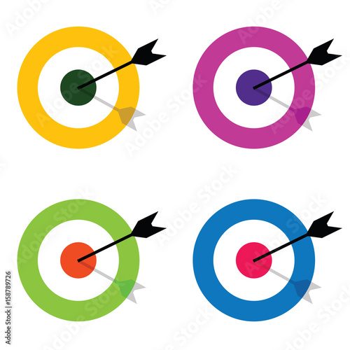 target with arrow center set illustration