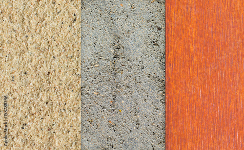Backgrounds of architecture materials in banners(sand, concrete, wood)