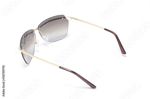 women's sunglasses with black glass isolated on white