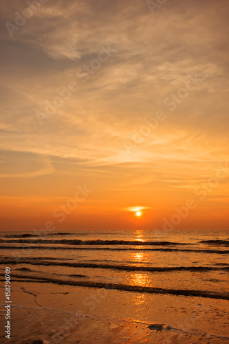  Kijkduin Beach at sunset in the Hague, Holland, Netherlands
