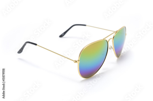 Sunglasses in an iron frame with gradient glass isolated on white