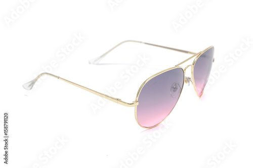 Sunglasses in an iron frame with gradient glass isolated on white