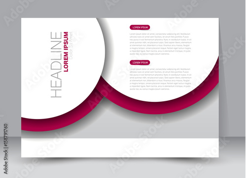 Flyer, brochure, billboard template design landscape orientation for education, presentation, website. Pink color. Editable vector illustration.