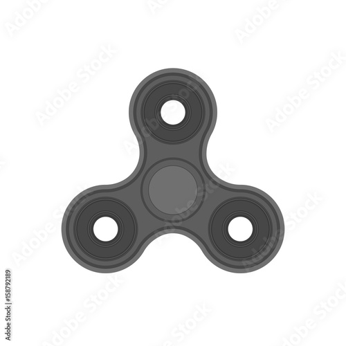 Fidget spinner icon isolated on white background. Finger spinner stress relieving toy. Hand spin toy icon. Realistic vector style.