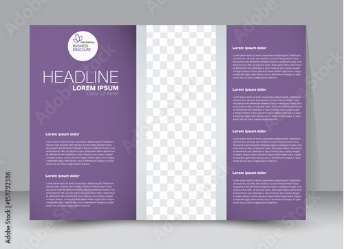 Flyer, brochure, billboard template design landscape orientation for education, presentation, website. Purple color. Editable vector illustration.