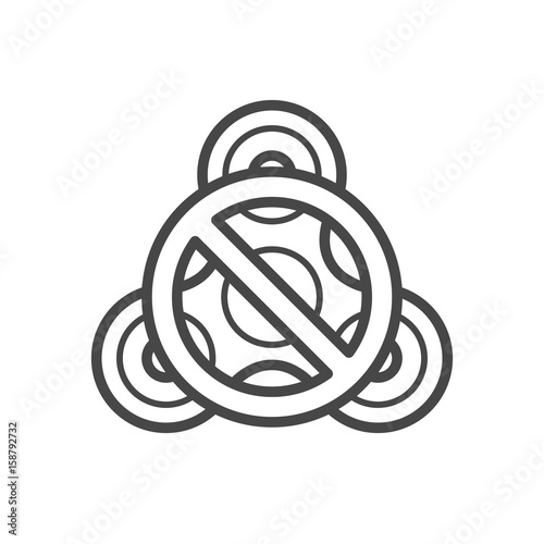 Stop fidget spinner line vector icon. Ban finger spinner stress relieving toy. Don't use hand spin toy icon.