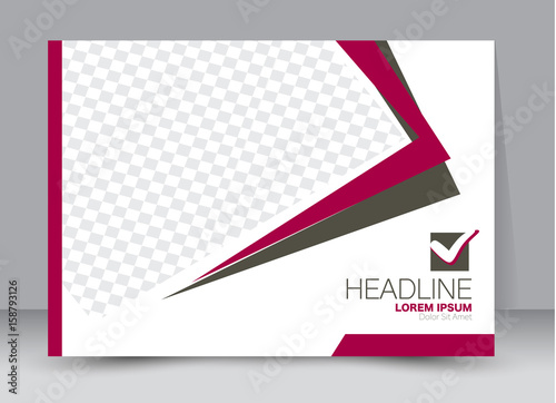 Flyer, brochure, billboard template design landscape orientation for education, presentation, website. Red and brown color. Editable vector illustration.