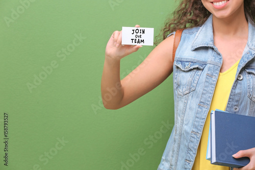 Female student with busines...