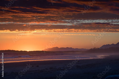 Colorful sunset at the beach - Tofino  Canada