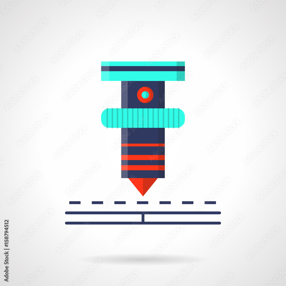 Fototapeta premium CNC laser welding flat color vector icon