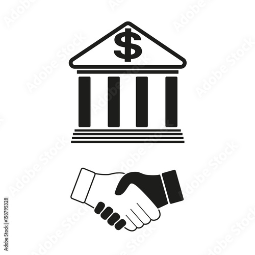 Bank handshake on a white background