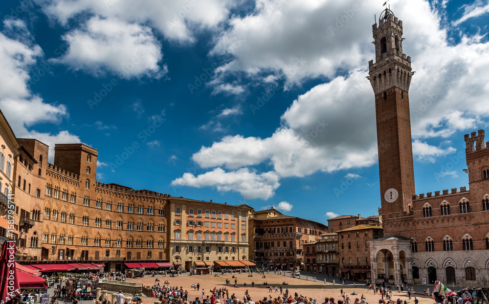City Center of Siena, Piazza del Campo, Tuscany, Italy