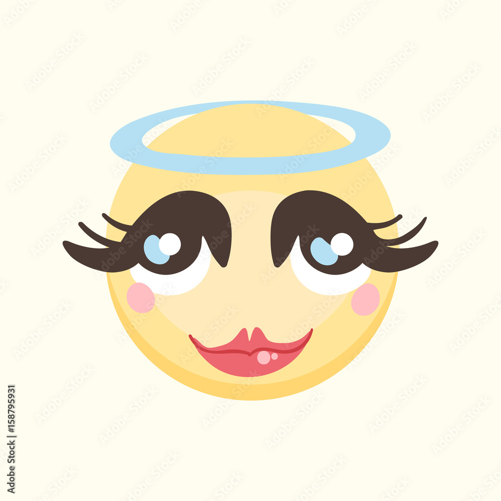 Emoticon (emoji) vector, emotion angel Emoticon (emoji) vector, emotion angel