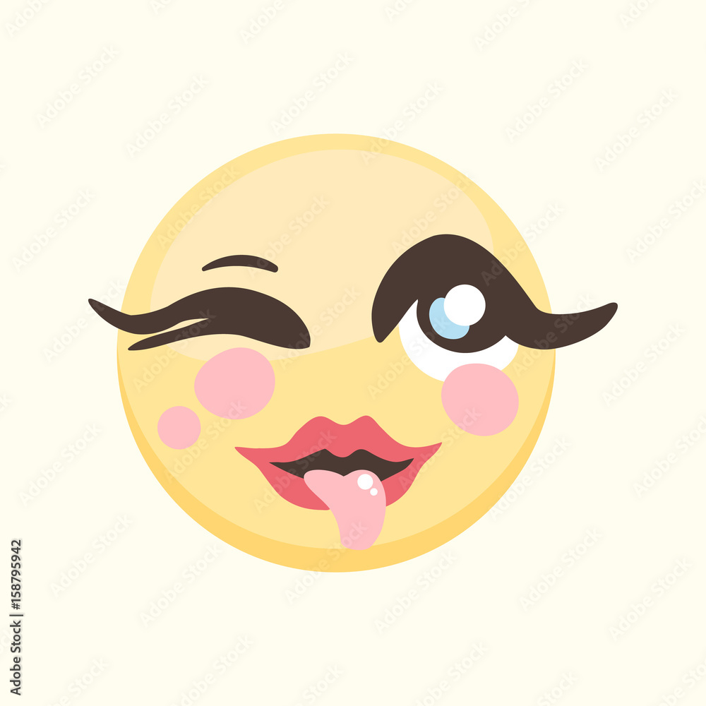 Emoticon (emoji) vector, emotion tongue Emoticon (emoji) vector, emotion tongue