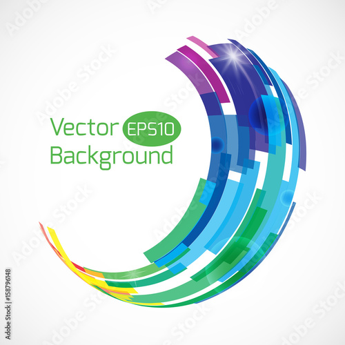 Colorful abstract vector background. Abstract technology 3d shape