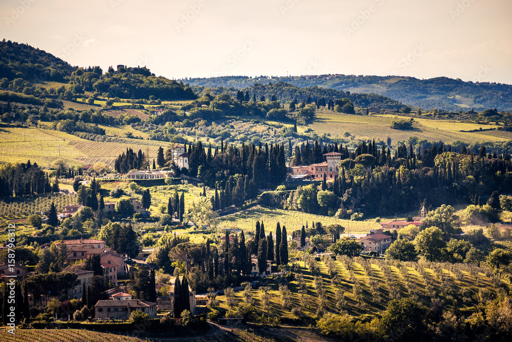Obraz premium The beautiful village of San Gimignano on the famous Tuscany hills