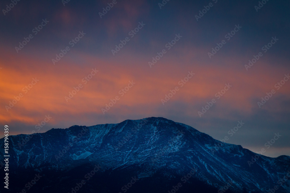 Pikes Peak Mountain Sunset