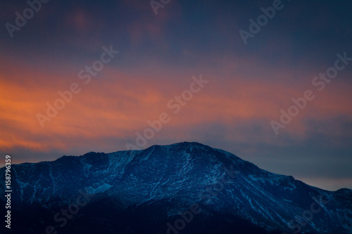 Pikes Peak Mountain Sunset