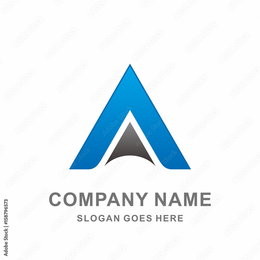 Fototapeta premium Geometric Triangle Letter A Arrow Paper Plane Architecture Interior Building Business Company Stock Vector Logo Design Template 