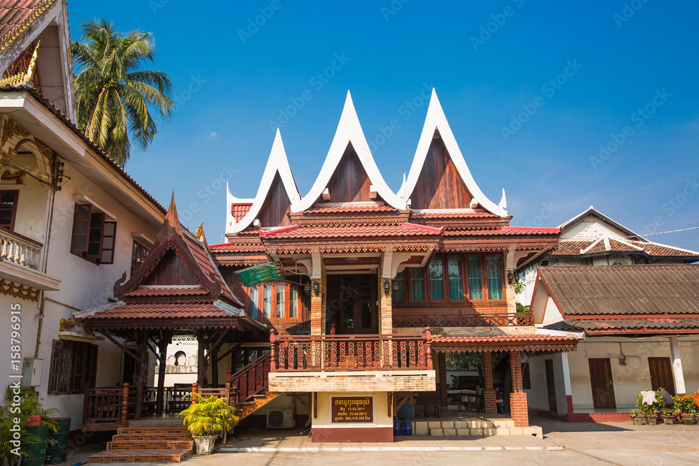 Naklejka premium Tourist temple Old town in Laos
