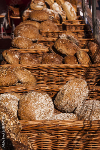 Traditional bread in polish food market