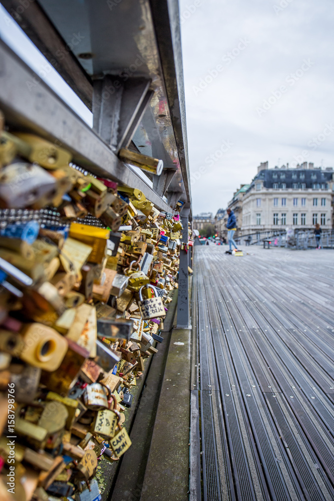 locks on bridge in paris