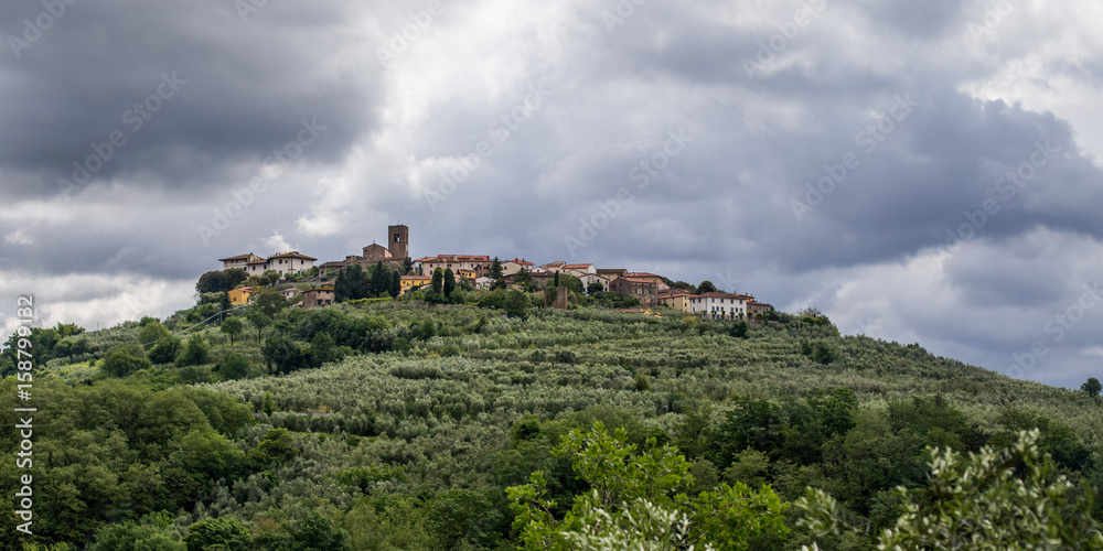 hill top village tuscany italy