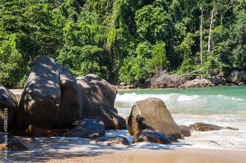 Rocky beach in the Thai jungle