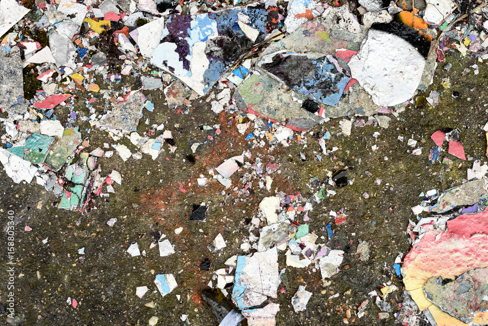 Fototapeta premium Chipped Paint Flakes on Stone