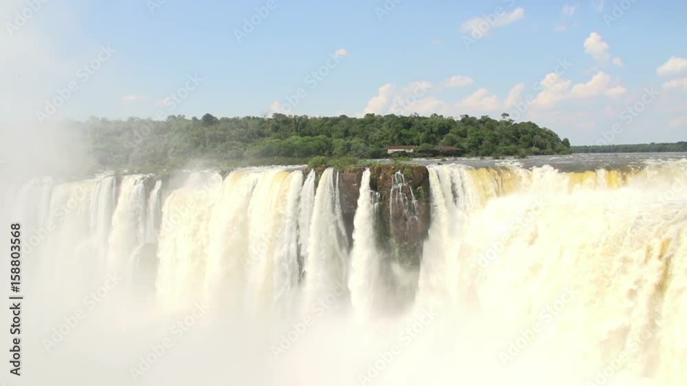 Devil's Throat at Iguazu Falls, viewed from below, slow motion Devil's Throat at Iguazu Falls, viewed from below, slow motion