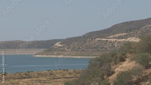 Kouris dam in Cyprus, pan left photo