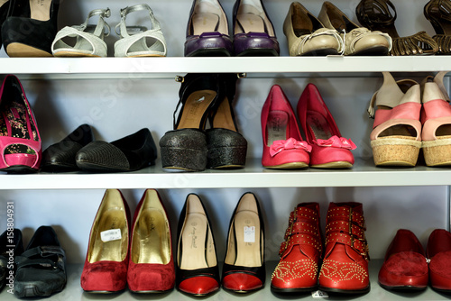Rows of Womens Second Hand Shoes