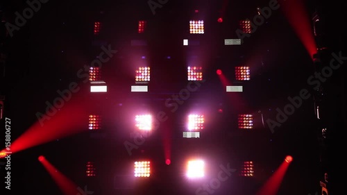 Club laser light show. Abstract lighting background. Disco stage laser equipment